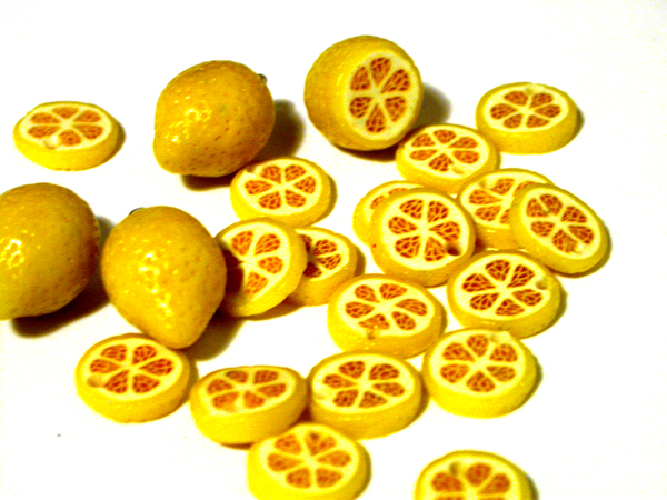 лимоны из полимерной глины, апельсины из пластики урок